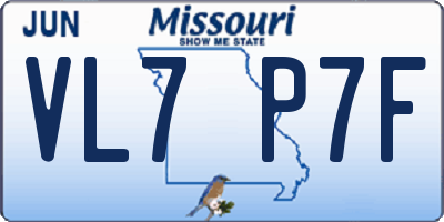MO license plate VL7P7F