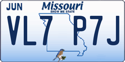 MO license plate VL7P7J