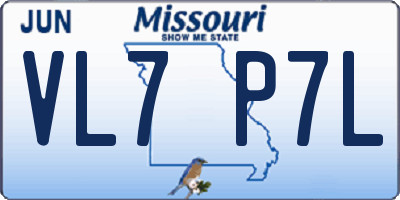 MO license plate VL7P7L