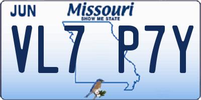 MO license plate VL7P7Y