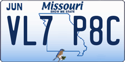 MO license plate VL7P8C