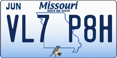 MO license plate VL7P8H