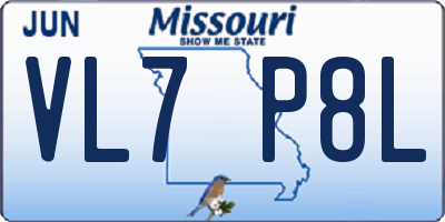 MO license plate VL7P8L