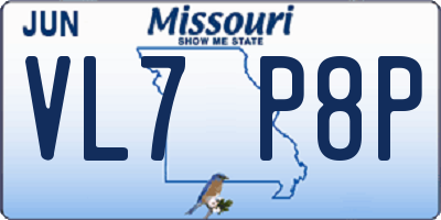 MO license plate VL7P8P