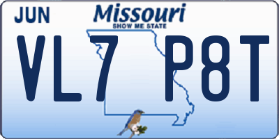 MO license plate VL7P8T