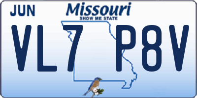 MO license plate VL7P8V