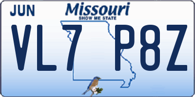 MO license plate VL7P8Z