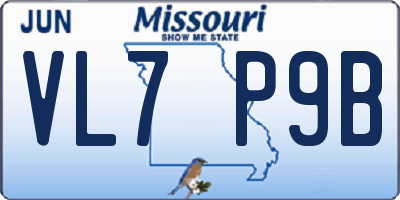 MO license plate VL7P9B