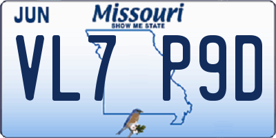 MO license plate VL7P9D