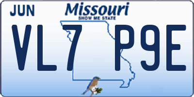 MO license plate VL7P9E