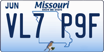 MO license plate VL7P9F