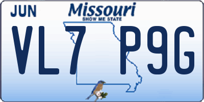 MO license plate VL7P9G