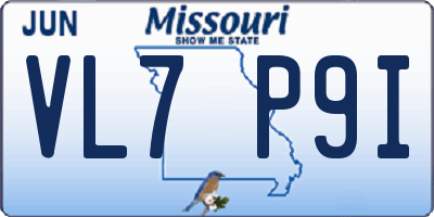 MO license plate VL7P9I