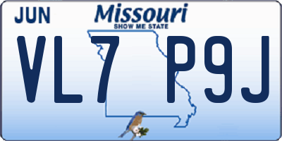 MO license plate VL7P9J