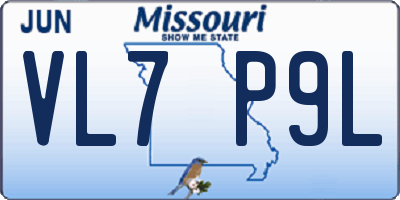 MO license plate VL7P9L