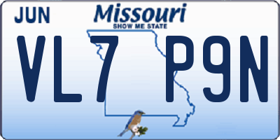 MO license plate VL7P9N