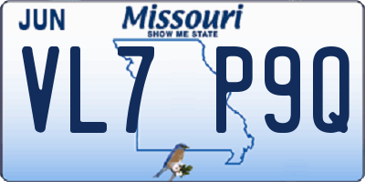 MO license plate VL7P9Q