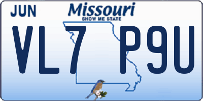 MO license plate VL7P9U