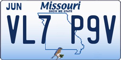MO license plate VL7P9V