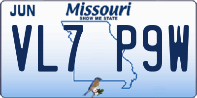 MO license plate VL7P9W