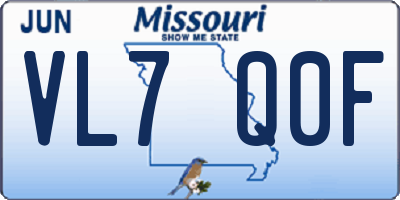 MO license plate VL7Q0F