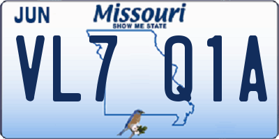 MO license plate VL7Q1A
