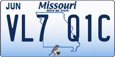 MO license plate VL7Q1C
