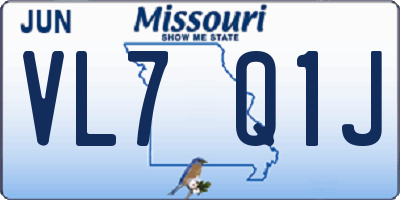 MO license plate VL7Q1J