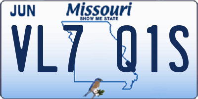 MO license plate VL7Q1S