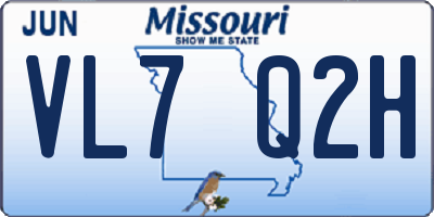 MO license plate VL7Q2H