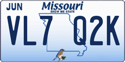 MO license plate VL7Q2K