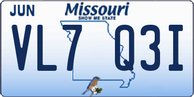 MO license plate VL7Q3I