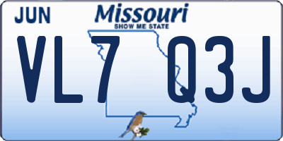 MO license plate VL7Q3J