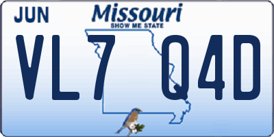 MO license plate VL7Q4D