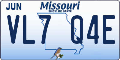 MO license plate VL7Q4E