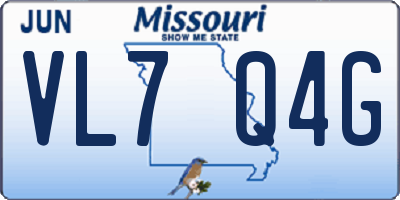 MO license plate VL7Q4G