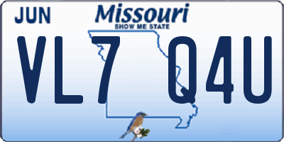MO license plate VL7Q4U