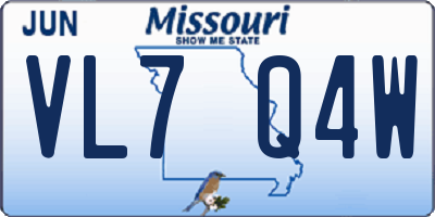 MO license plate VL7Q4W