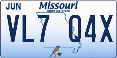 MO license plate VL7Q4X