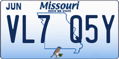 MO license plate VL7Q5Y
