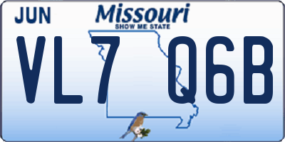 MO license plate VL7Q6B