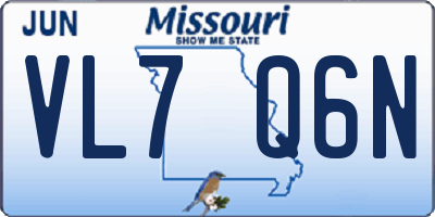 MO license plate VL7Q6N