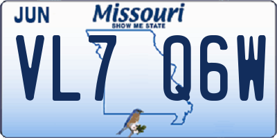 MO license plate VL7Q6W