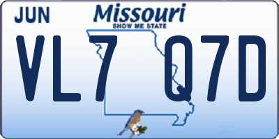 MO license plate VL7Q7D
