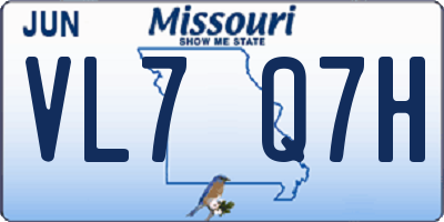 MO license plate VL7Q7H