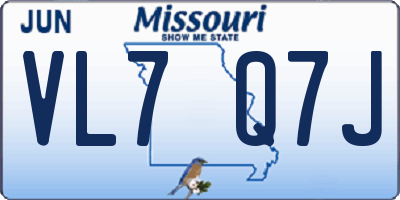 MO license plate VL7Q7J