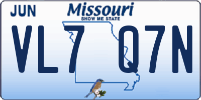 MO license plate VL7Q7N