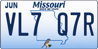 MO license plate VL7Q7R