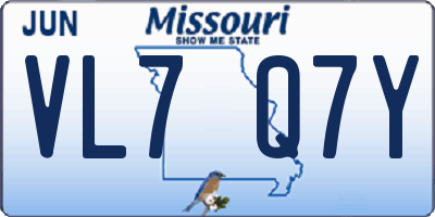 MO license plate VL7Q7Y