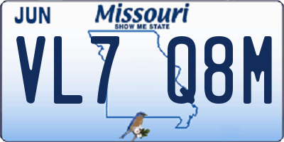 MO license plate VL7Q8M